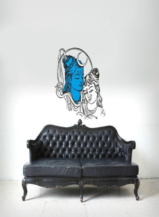 Wall Attraction ملصقات جدارية جذابة لشيفا وبارفاتي، إله شيف، لغرفة المعيشة، غرفة النوم، المكتب (فينيل PVC، 55 سم × 55 سم، لون متعدد الألوان) - Image 1