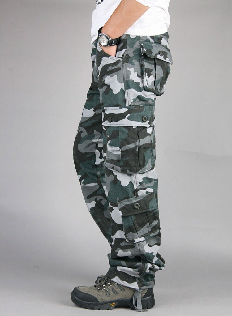 Loquat Squality Solid Multi Pockets Detail Cargo Pants Army  Blue  - Image 3