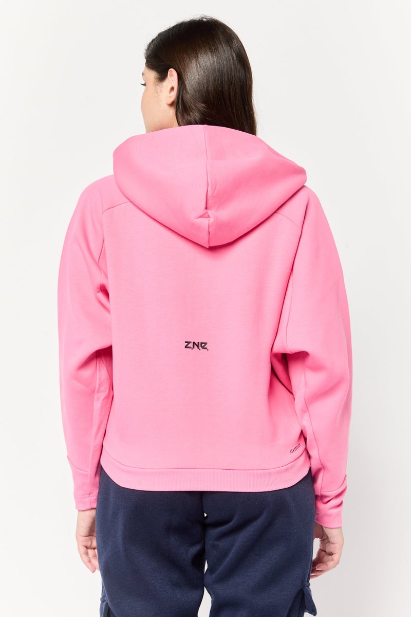 Adidas Women Sportswear Fit Long Sleeve Outdoor Sweatshirts, Pink - Image 4