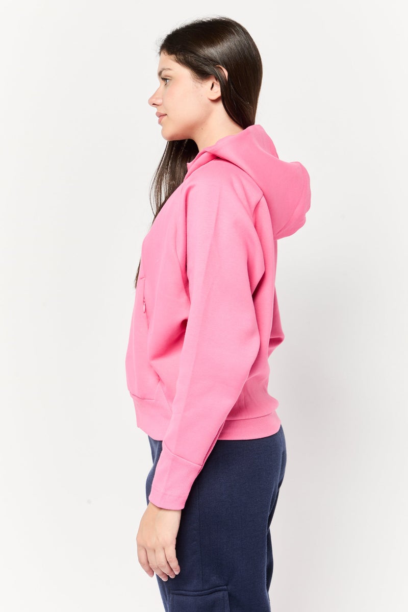 Adidas Women Sportswear Fit Long Sleeve Outdoor Sweatshirts, Pink - Image 3