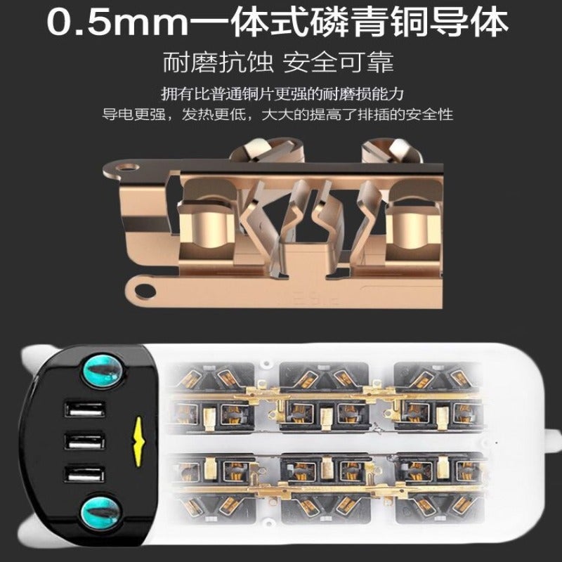 قابس ذكي من فيتنام مع مقبس USB متعدد الوظائف بطول خط طويل ومقبس منزلي عالي القدرة - Image 2