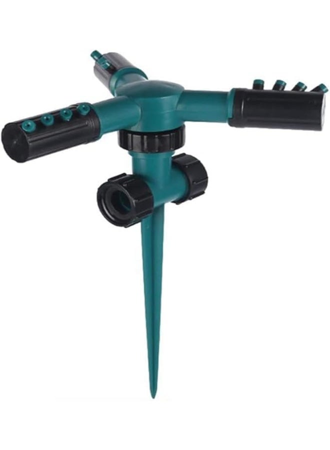 360 Degree Rotating Adjustable 3 Arms Garden Irrigation System for Patio Plants and Lawn Hose, Outdoor Garden Watering Tool, Rotating Head (Green) - Image 3