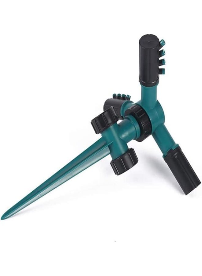 360 Degree Rotating Adjustable 3 Arms Garden Irrigation System for Patio Plants and Lawn Hose, Outdoor Garden Watering Tool, Rotating Head (Green) - Image 2