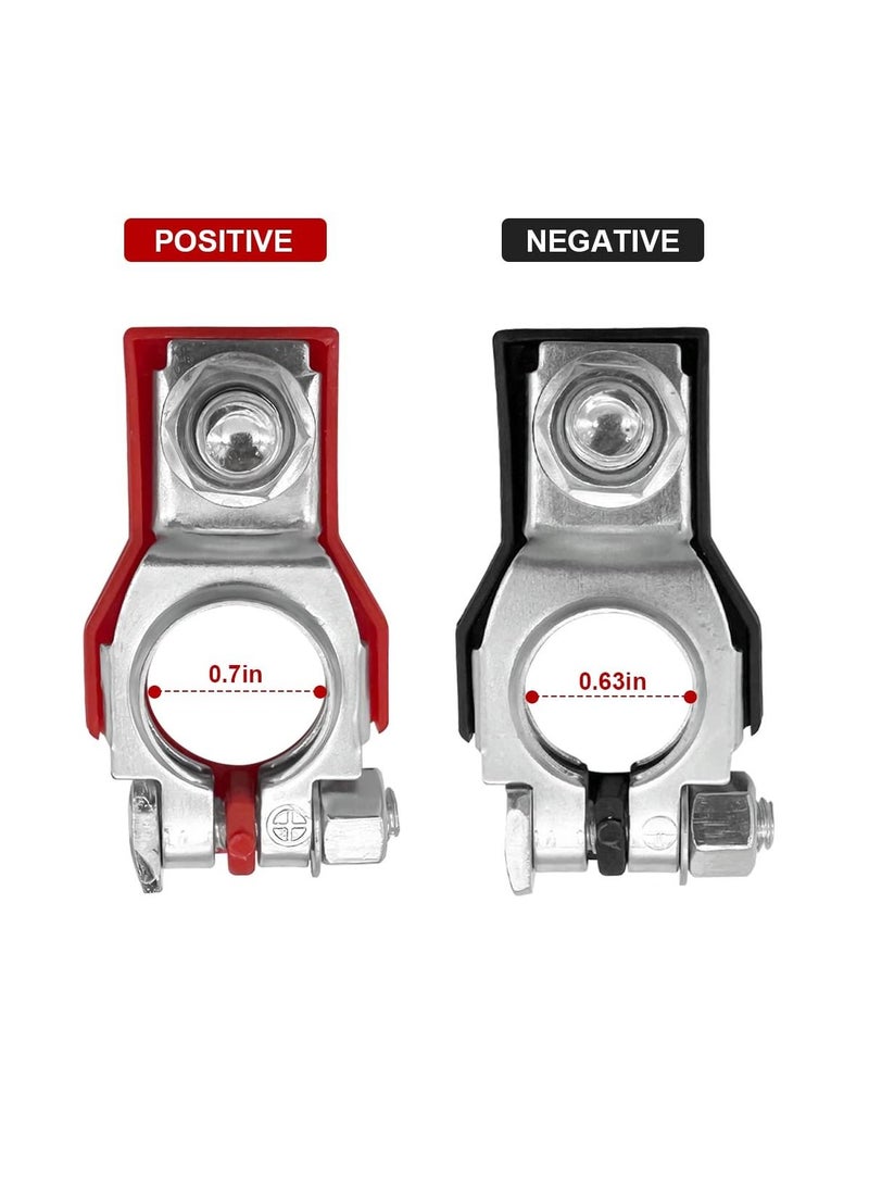 SYOSI SYOSI Battery Terminal Connector, Top Post Battery Cable Terminal Clamp Set, 1 Pair Positive and Negative, Car Battery Terminal Connectors, Battery Connector for SUV, Van, Truck and Motorcycle  - Image 2