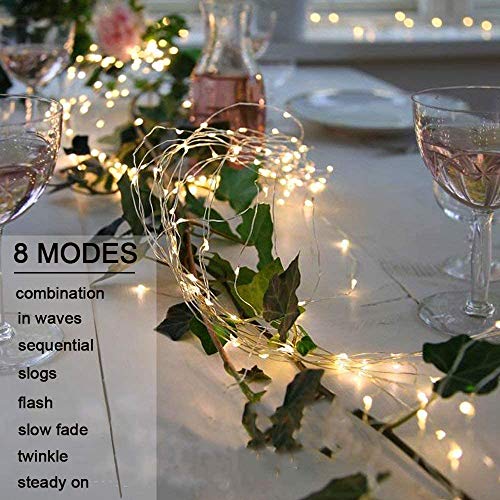 VOOKRY Solar Fairy String Lights for Outside, 10 Strands 200 LEDs Solar Powered Waterfall Lights Outdoor Waterproof, 8 Modes Watering Can Lights for Patio Yard Garden Tree Decorations(Warm White) - Image 4