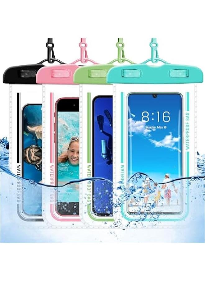 Generic 4 Pack Underwater Waterproof Phone Pouch, IPX8 Waterproof Phone Case with Lanyard, Multicolor Waterproof Case for iPhone 15 14 13 Pro Max Waterproof Phone Bag Must Haves for Hawaii Rowing Boat  - Image 1