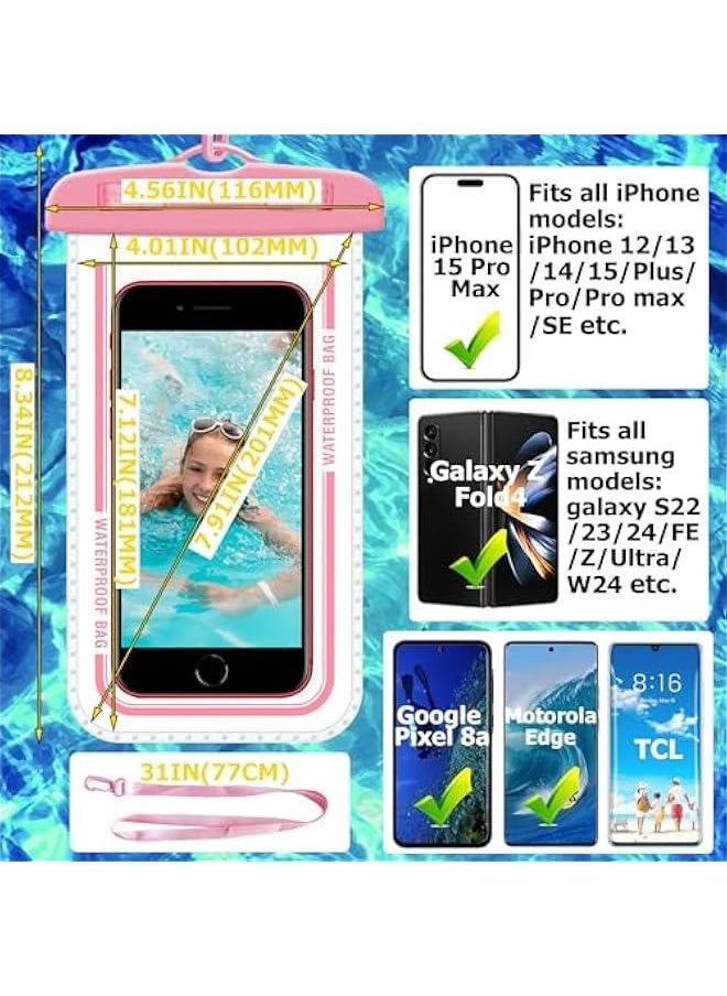 Generic 4 Pack Underwater Waterproof Phone Pouch, IPX8 Waterproof Phone Case with Lanyard, Multicolor Waterproof Case for iPhone 15 14 13 Pro Max Waterproof Phone Bag Must Haves for Hawaii Rowing Boat  - Image 2