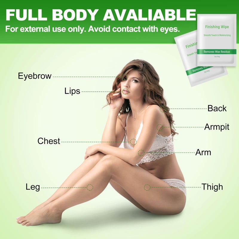 Wokaar Post Wax Aftercare Oil Wipes - Refill Pack with 18 Balm Wipes, Removes Wax Residue, After Wax Care for Face, Bikini,Legs Area - Image 2