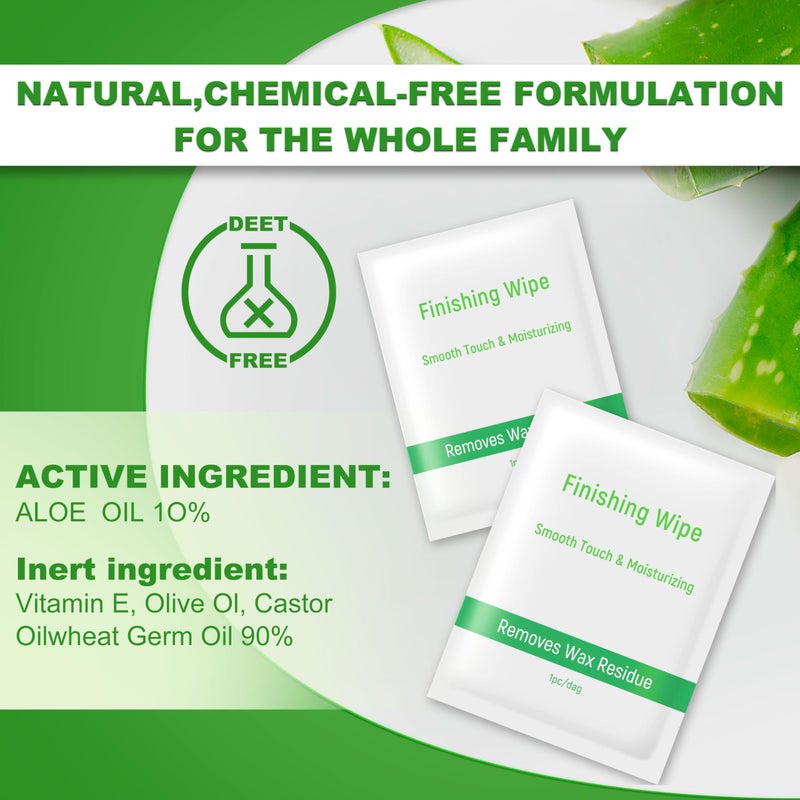 Wokaar Post Wax Aftercare Oil Wipes - Refill Pack with 18 Balm Wipes, Removes Wax Residue, After Wax Care for Face, Bikini,Legs Area - Image 5