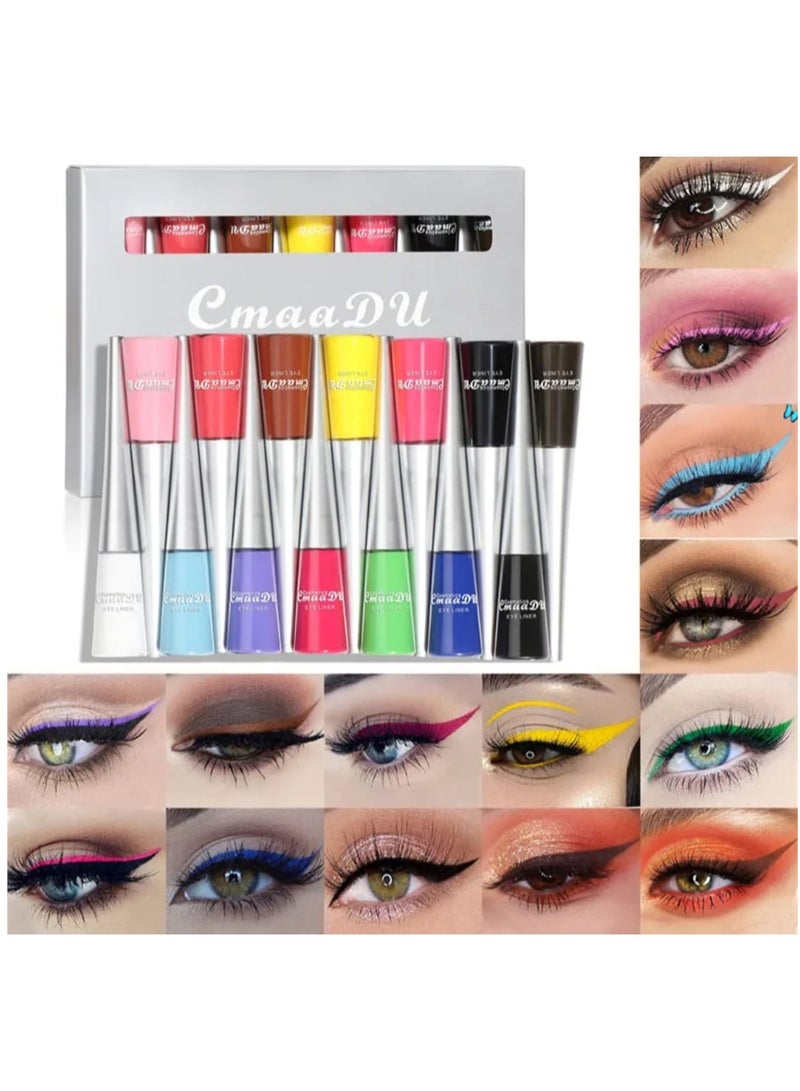 CmaaDu 14 Color Matte Liquid Eyeliner Set Colorful for Women Waterproof Long Lasting Rainbow Pencil Quick Dry Eyes Makeup Kit - Image 1