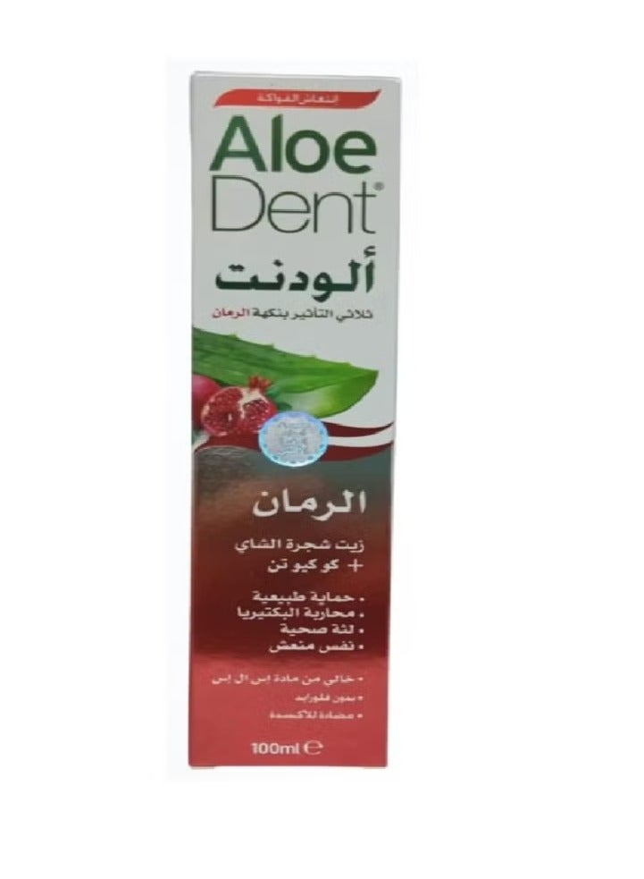 AloeDent Aloe Vera Triple Action Pomegranate Toothpaste 100 ml - Image 2