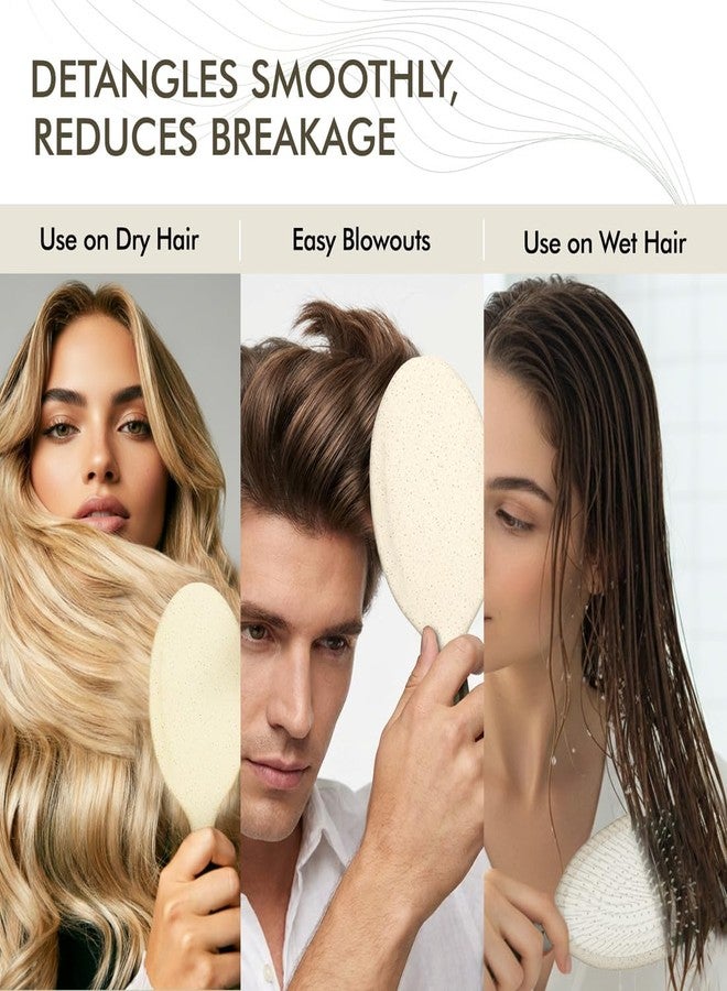 Ikonic Me Padlle Hair Brush IKM 3018 - Eco Concious Pain-Free Detangling, Even Bristle Spacing, Faster Blow Drying, Anti-Static Frizz Control, Travel-Friendly Wet & Dry Use - Sand Beige - Image 5