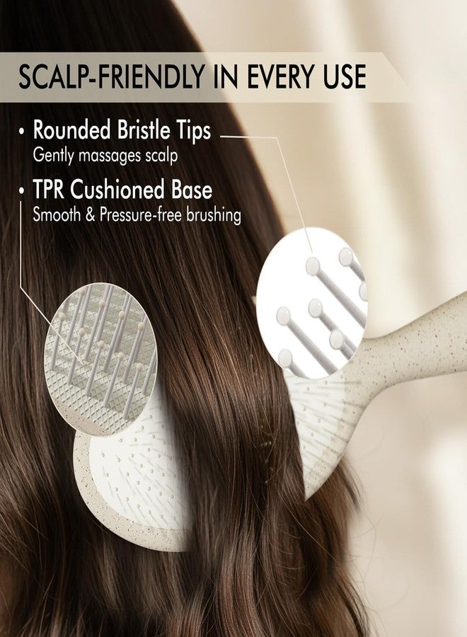 Ikonic Me Padlle Hair Brush IKM 3018 - Eco Concious Pain-Free Detangling, Even Bristle Spacing, Faster Blow Drying, Anti-Static Frizz Control, Travel-Friendly Wet & Dry Use - Sand Beige - Image 4
