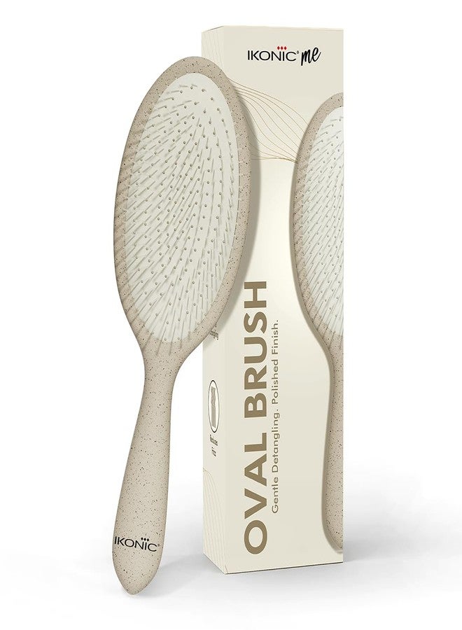Ikonic Me Padlle Hair Brush IKM 3018 - Eco Concious Pain-Free Detangling, Even Bristle Spacing, Faster Blow Drying, Anti-Static Frizz Control, Travel-Friendly Wet & Dry Use - Sand Beige - Image 1