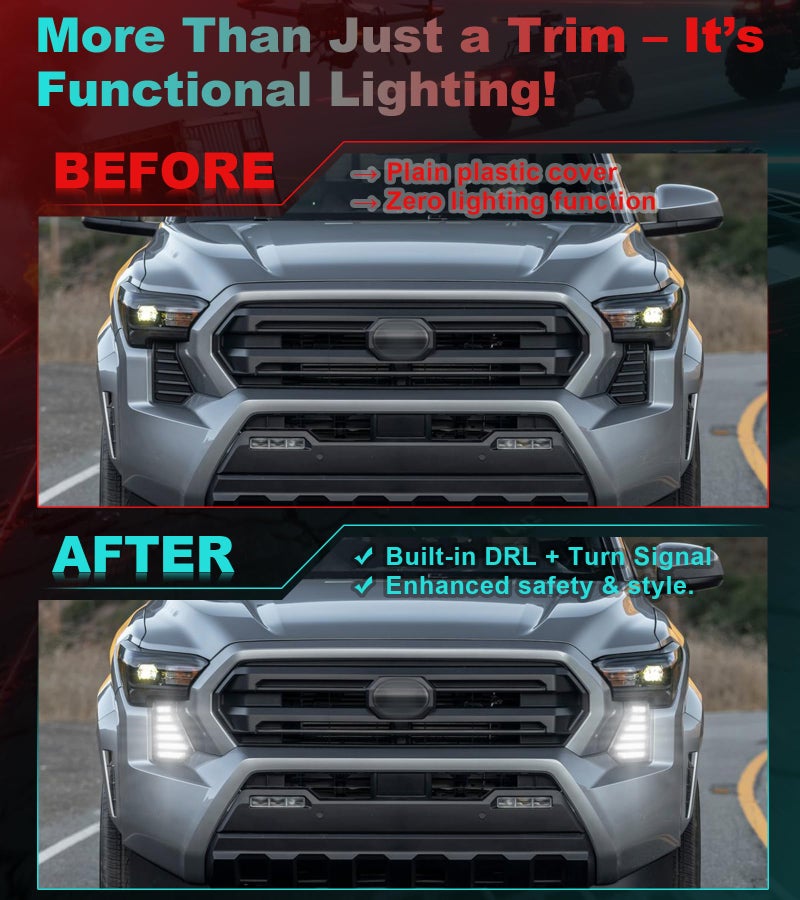 NEOXIST Fog Lights for 2024 2025 2026 Toyota Tacoma Accessories 4th Gen LED Front Grill Daytime Running Light Amber Turn Signals (OE Style) - Image 3