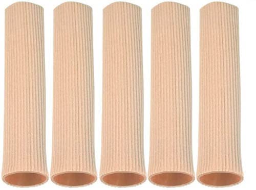 Cuttable Toe Tubes Sleeves 5 PcsMade of Elastic Fabric Lined with Silicone GelToe Sleeve Protectors Relief Toe Pressure PainCorn Calluses RemoverBlistersHammertoes for Men Women1 Diameter