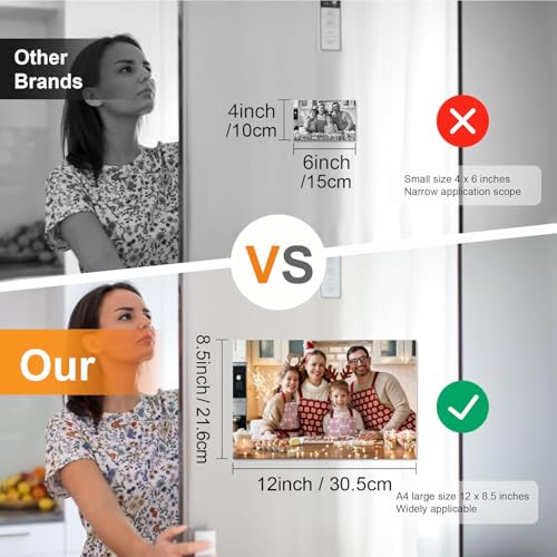 SAICOOS Magnetic Sheets with Adhesive Backing - Easy to Cut Magnet Sheet for Photos, Stickers, Die Storage - A4 Large Size (12" x 8.5") - Extra Strong and Durable Displate Magnets for Fridge, Cabinets (4Pcs) - Image 2