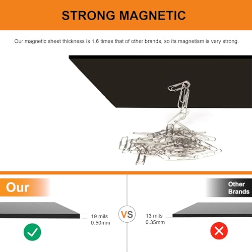 SAICOOS Magnetic Sheets with Adhesive Backing - Easy to Cut Magnet Sheet for Photos, Stickers, Die Storage - A4 Large Size (12" x 8.5") - Extra Strong and Durable Displate Magnets for Fridge, Cabinets (4Pcs) - Image 3