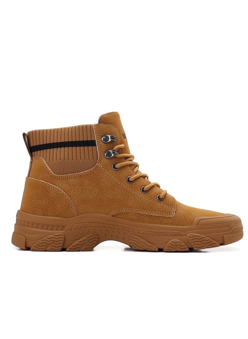 Sky View Boots Men's High Top Ankle Boots Anti-Slip Outdoor Hiking Fashionable Work Shoes - Image 2