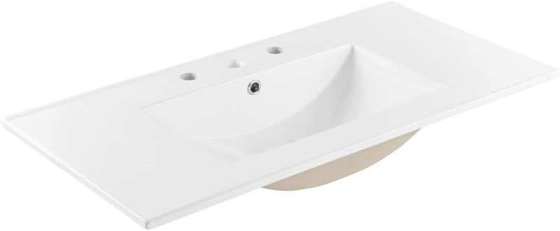 Modway مودواي EEI4203WHI كايمان 36 حوض حمام أبيض - Image 1