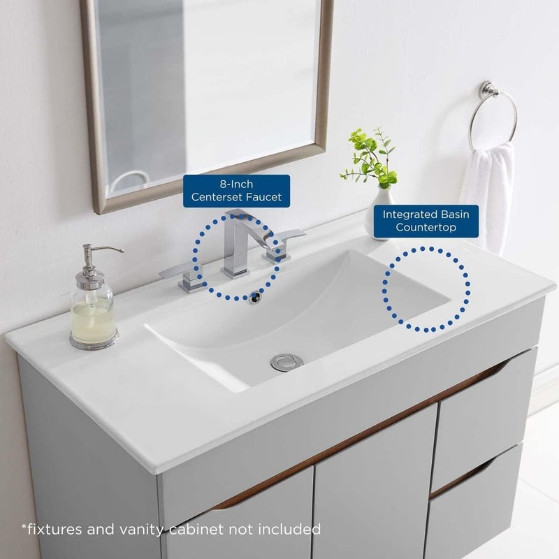 Modway مودواي EEI4203WHI كايمان 36 حوض حمام أبيض - Image 3