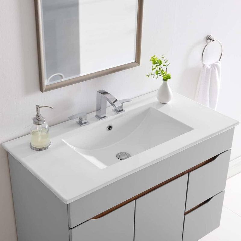 Modway مودواي EEI4203WHI كايمان 36 حوض حمام أبيض - Image 4