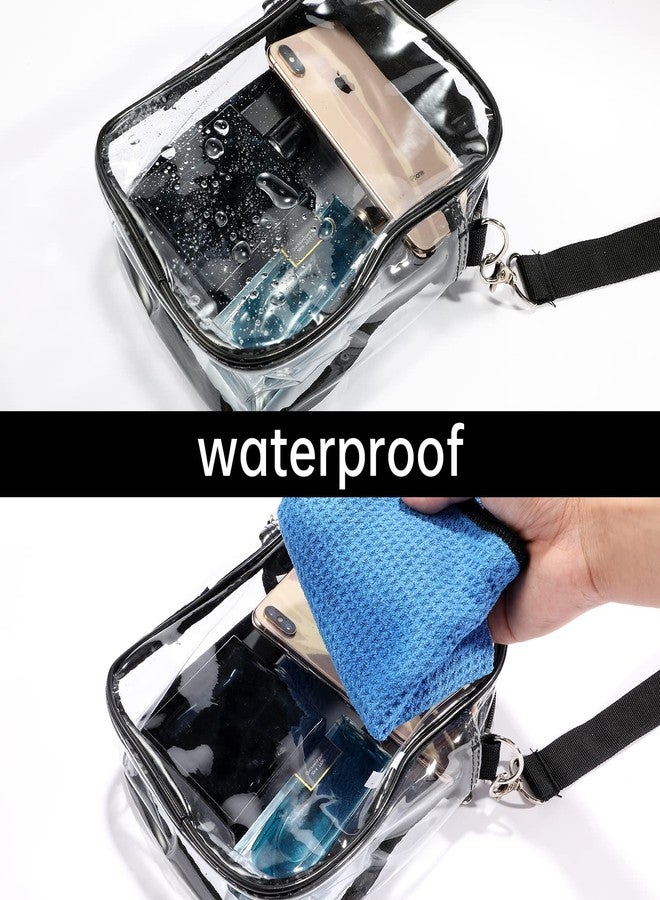 Fpxnb 2 Packs Clear Crossbody Bag Stadium Approved, Clear Crossbody Purse with Front Pocket and Adjustable Strap for Concerts, Festivals, Sports Events, Travel, Clear Messenger Shoulder Bag, Clear - Image 4