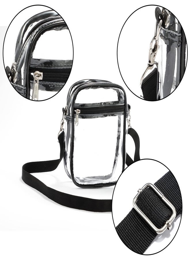 Fpxnb 2 Packs Clear Crossbody Bag Stadium Approved, Clear Crossbody Purse with Front Pocket and Adjustable Strap for Concerts, Festivals, Sports Events, Travel, Clear Messenger Shoulder Bag, Clear - Image 3