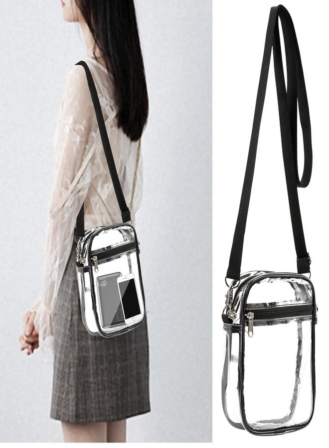 Fpxnb 2 Packs Clear Crossbody Bag Stadium Approved, Clear Crossbody Purse with Front Pocket and Adjustable Strap for Concerts, Festivals, Sports Events, Travel, Clear Messenger Shoulder Bag, Clear - Image 5