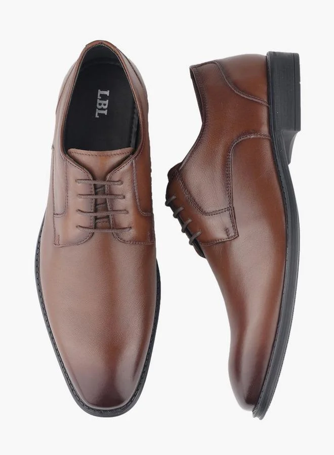 Men Lace-Up Leather Derby Shoes