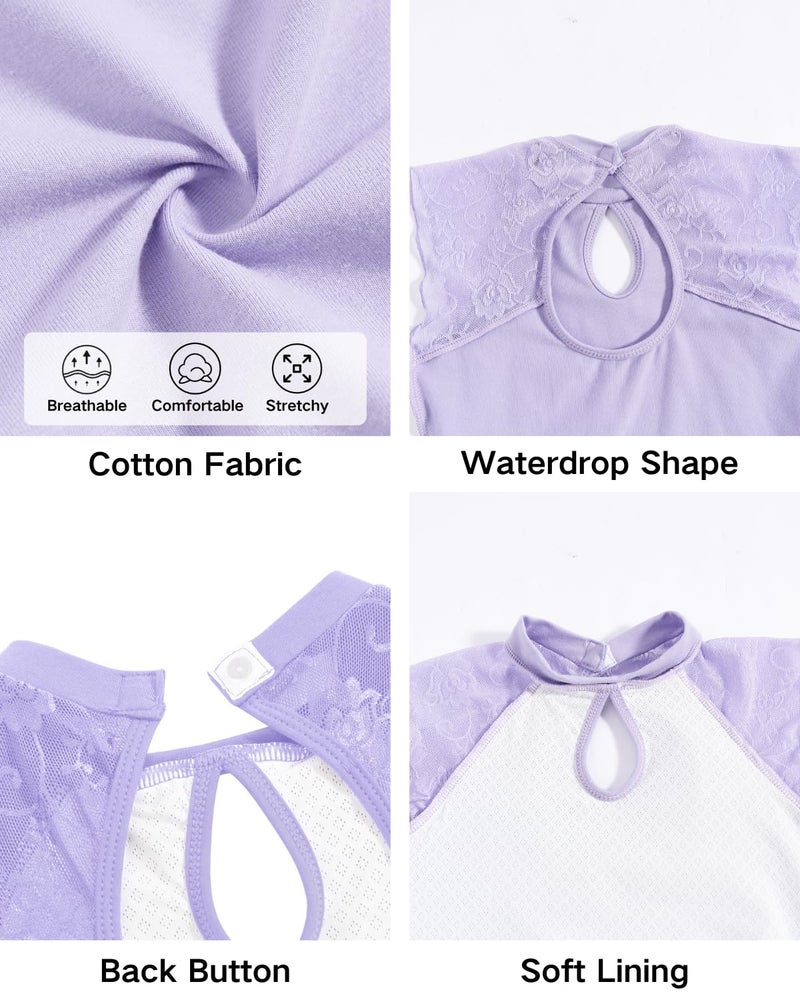 JiAmy Girls Ballet Leotards Cutout Back Dance Outfit Toddler Lace Dress Combo with Removable Skirt Purple 5-6 Years - Image 5