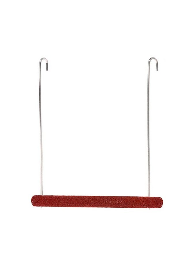 ويستيرن إرا أرجوحة خشبية طبيعية مرحة مع منصة تعليق على القفص، للتسلق، وممارسة التمارين الرياضية على شكل مجثم رملي للطيور (صغيرة وكبيرة) (عبوة من قطعتين) - Image 4