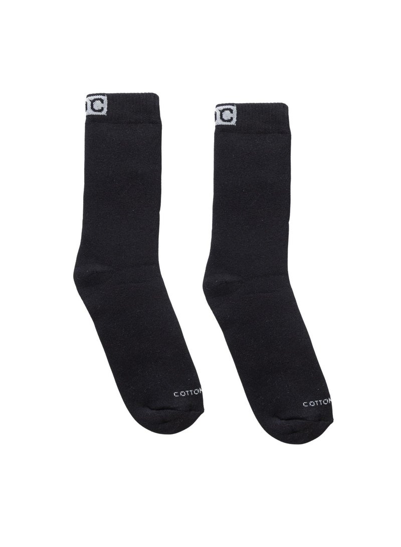 COTTONIL Pack of 2 Full Towel Cushion Cotton Crew Sport Socks, Plain Color, Athletic Comfort Fit - Image 2