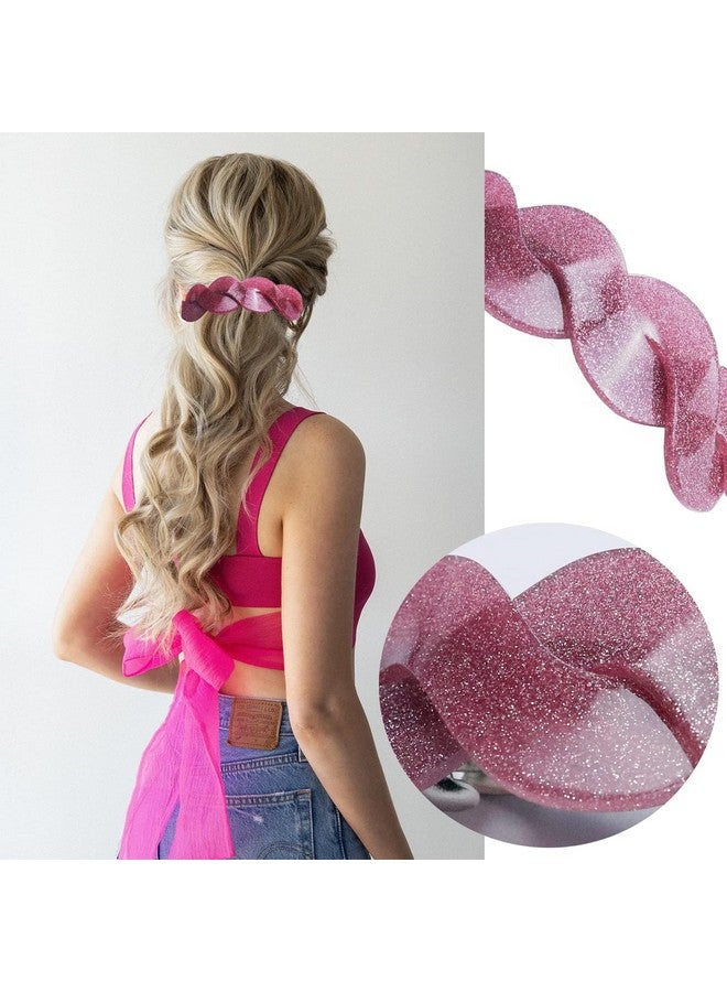 LAPOHI 3 Pieces Large Barrettes For Women Interweave Wider Hair Clips Hair Accessories For Thick Curly Fine Updo Hair (Glitter) - Image 5