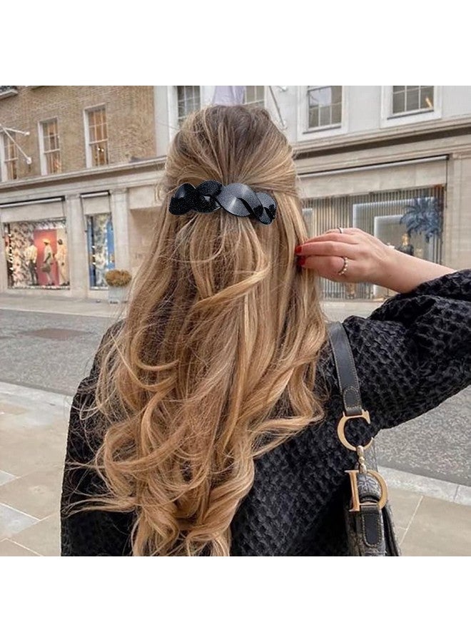 LAPOHI 3 Pieces Large Barrettes For Women Interweave Wider Hair Clips Hair Accessories For Thick Curly Fine Updo Hair (Glitter) - Image 2