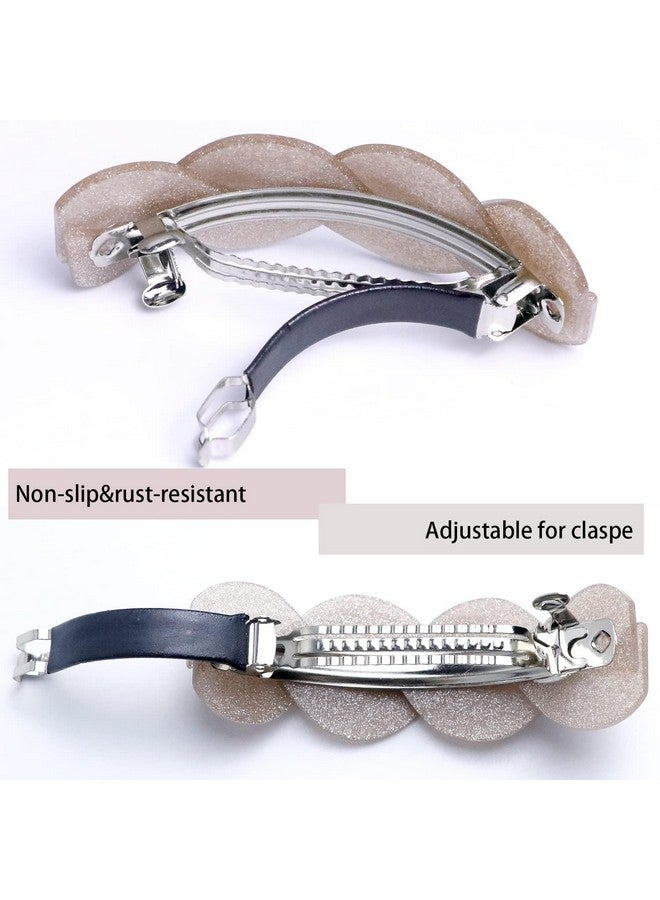 LAPOHI 3 Pieces Large Barrettes For Women Interweave Wider Hair Clips Hair Accessories For Thick Curly Fine Updo Hair (Glitter) - Image 4