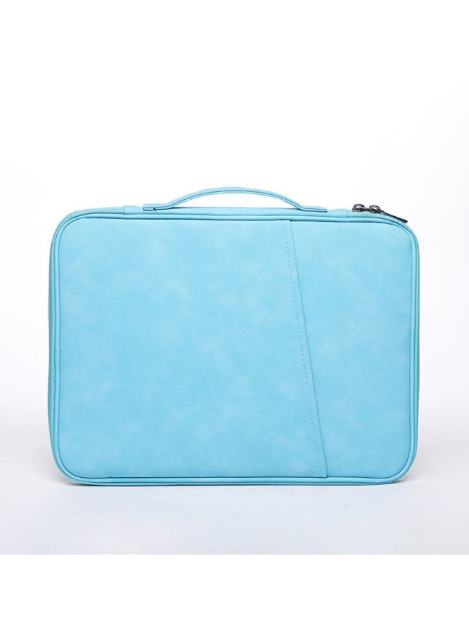 Tablet Bag Tablet Waterproof Loadable Keyboard For Apple Ipad Storage Bag Summer Anti-vibration Laptop Bag For Men And Women-Color:Sky Blue [Sheep Material]]-Dimensions:12.9-13 Inch Universal - Image 1
