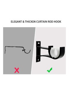 Generic Curtain Rod Bracket Heavy Duty Curtain Rod Holders for Drapes Wall Heavy Duty KASTWAVE Single Decorative Drapery Rod Hooks Hanger  - Image 4