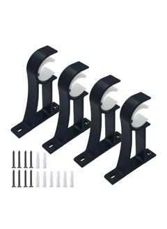 Generic Curtain Rod Bracket Heavy Duty Curtain Rod Holders for Drapes Wall Heavy Duty KASTWAVE Single Decorative Drapery Rod Hooks Hanger  - Image 1