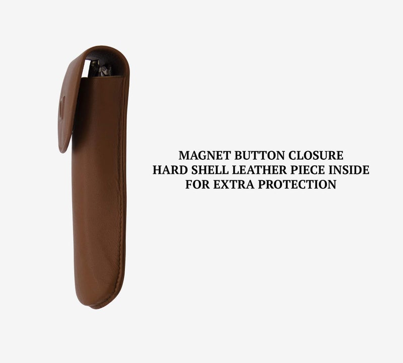 Adamis Genuine Leather Hard Shell Men And Women Spectacle Holder, Convertible To Soft And Flexible Spectacle Pouch With Removable Leather Shell. Durable For Sunglass, Reading Glasses. Size 7 x 16 cm - Image 3