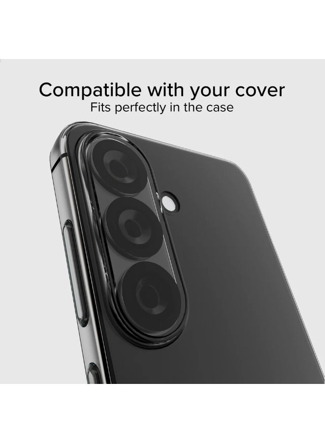 واقي عدسة الكاميرا لموبايل جالكسي اس 24 (Galaxy S24)، زجاج مقوى بدرجة صلابة 9، مضاد للخدش، مناسب للجراب، لا يؤثر على اللقطات الليلية، شفاف HD - Image 5