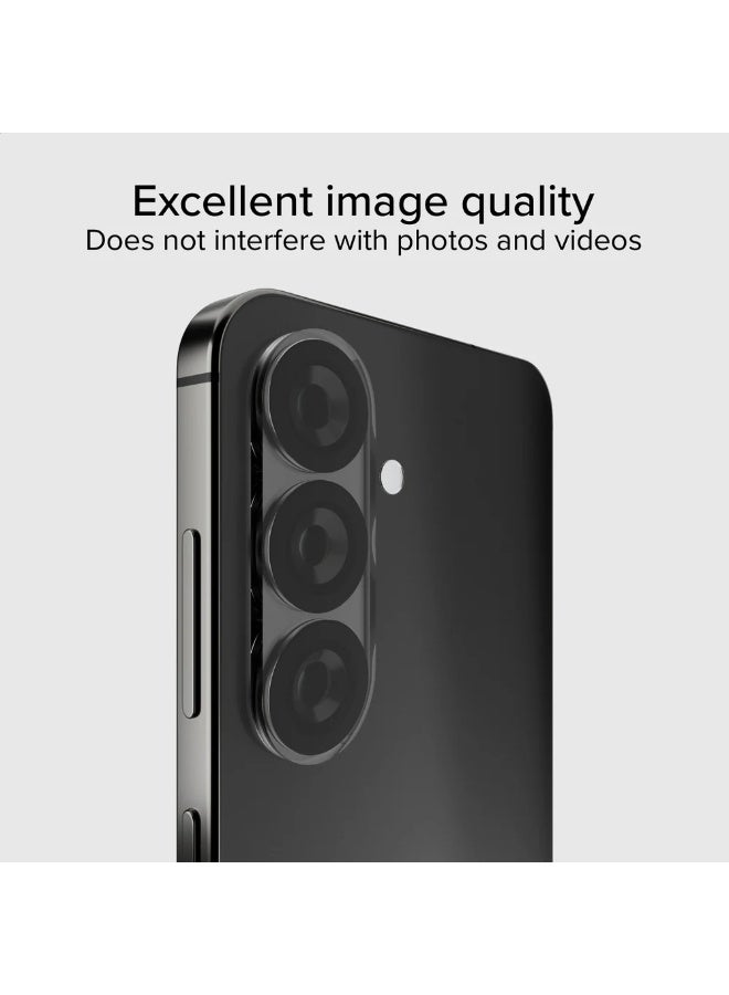 واقي عدسة الكاميرا لموبايل جالكسي اس 24 (Galaxy S24)، زجاج مقوى بدرجة صلابة 9، مضاد للخدش، مناسب للجراب، لا يؤثر على اللقطات الليلية، شفاف HD - Image 3