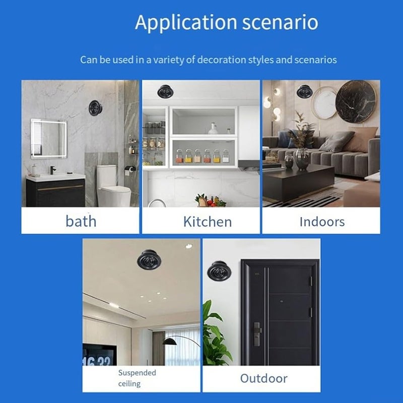 ABS Rotary Louver Vent Cover Adjustable Air Volume 75mm Black Ceiling Wall Installation - Image 5