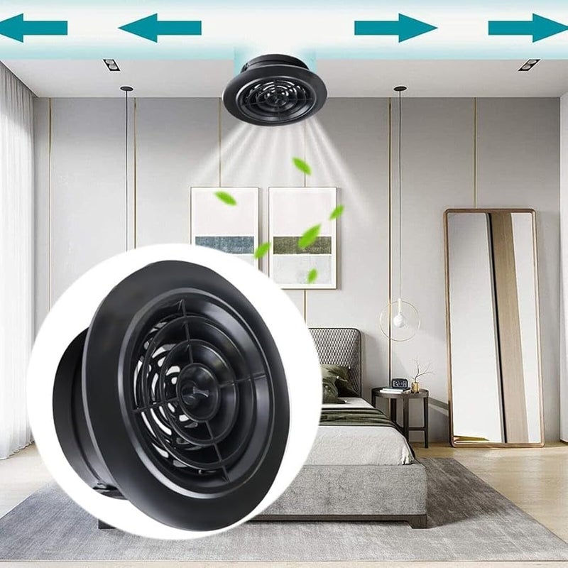 ABS Rotary Louver Vent Cover Adjustable Air Volume 75mm Black Ceiling Wall Installation - Image 4