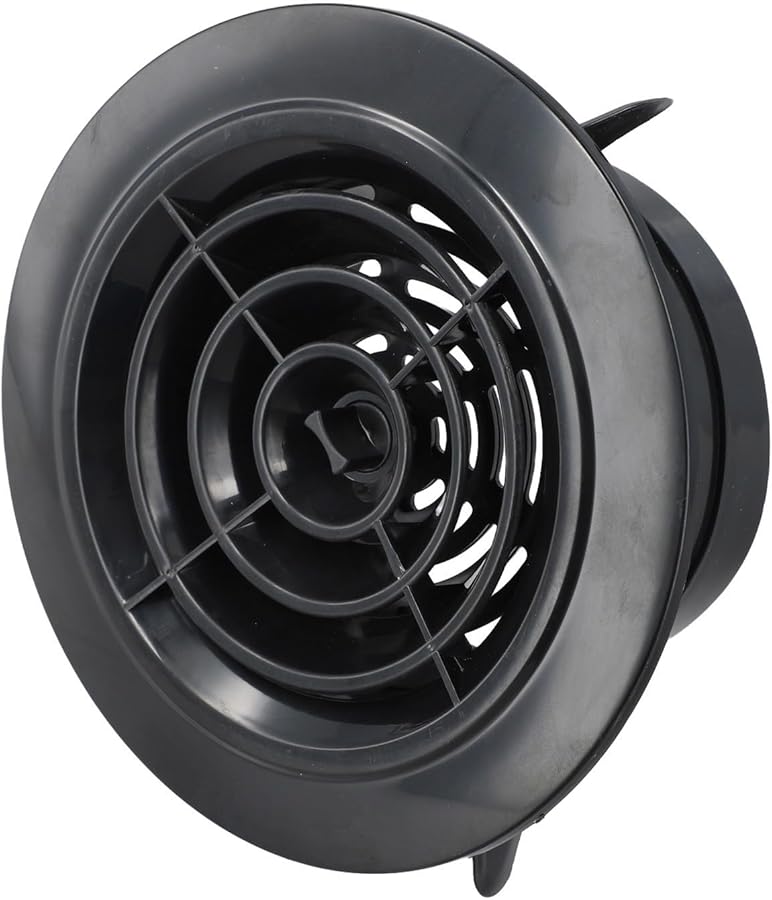 ABS Rotary Louver Vent Cover Adjustable Air Volume 75mm Black Ceiling Wall Installation - Image 1