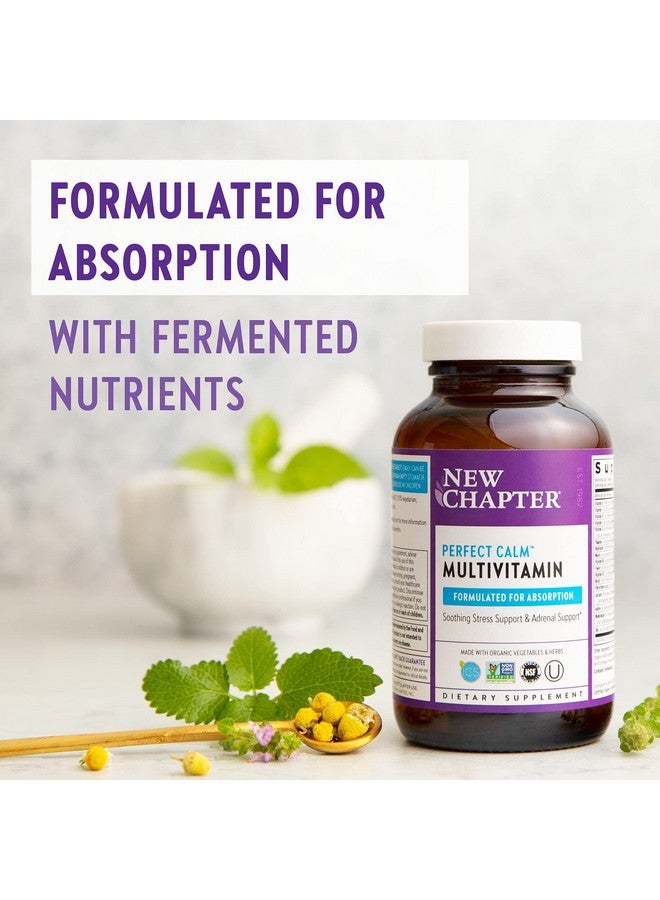 New Chapter Perfect Calm Multivitamin For Stress + Mood Support With B Vitamins + Holy + Lemon Balm + Organic Nongmo Ingredients Basil 144 Count (Pack Of 1) - Image 4