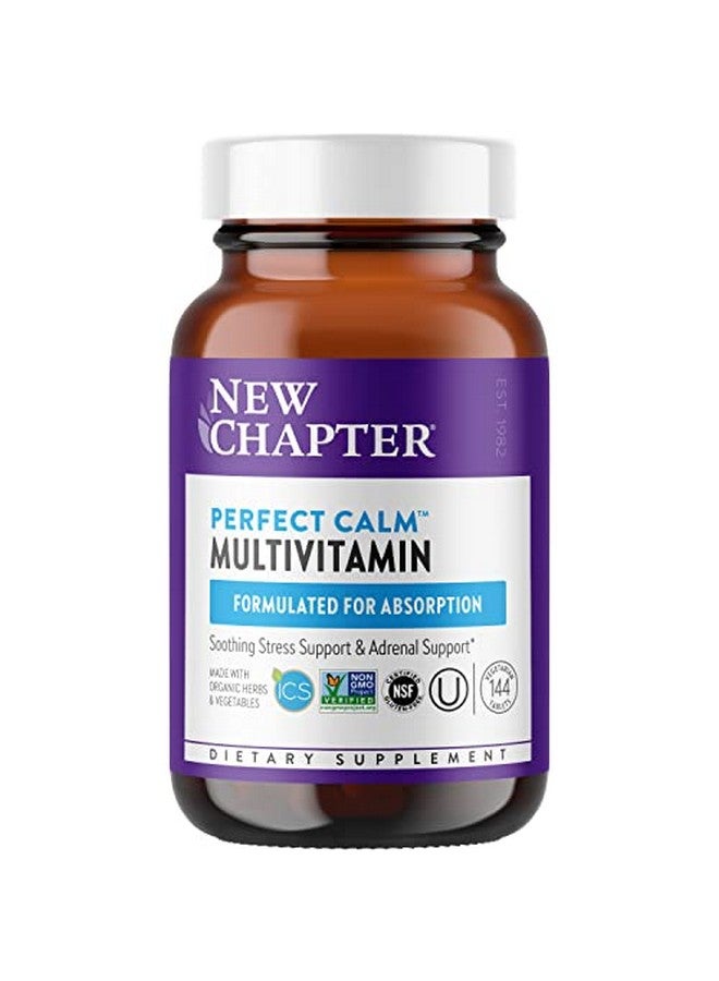New Chapter Perfect Calm Multivitamin For Stress + Mood Support With B Vitamins + Holy + Lemon Balm + Organic Nongmo Ingredients Basil 144 Count (Pack Of 1) - Image 1