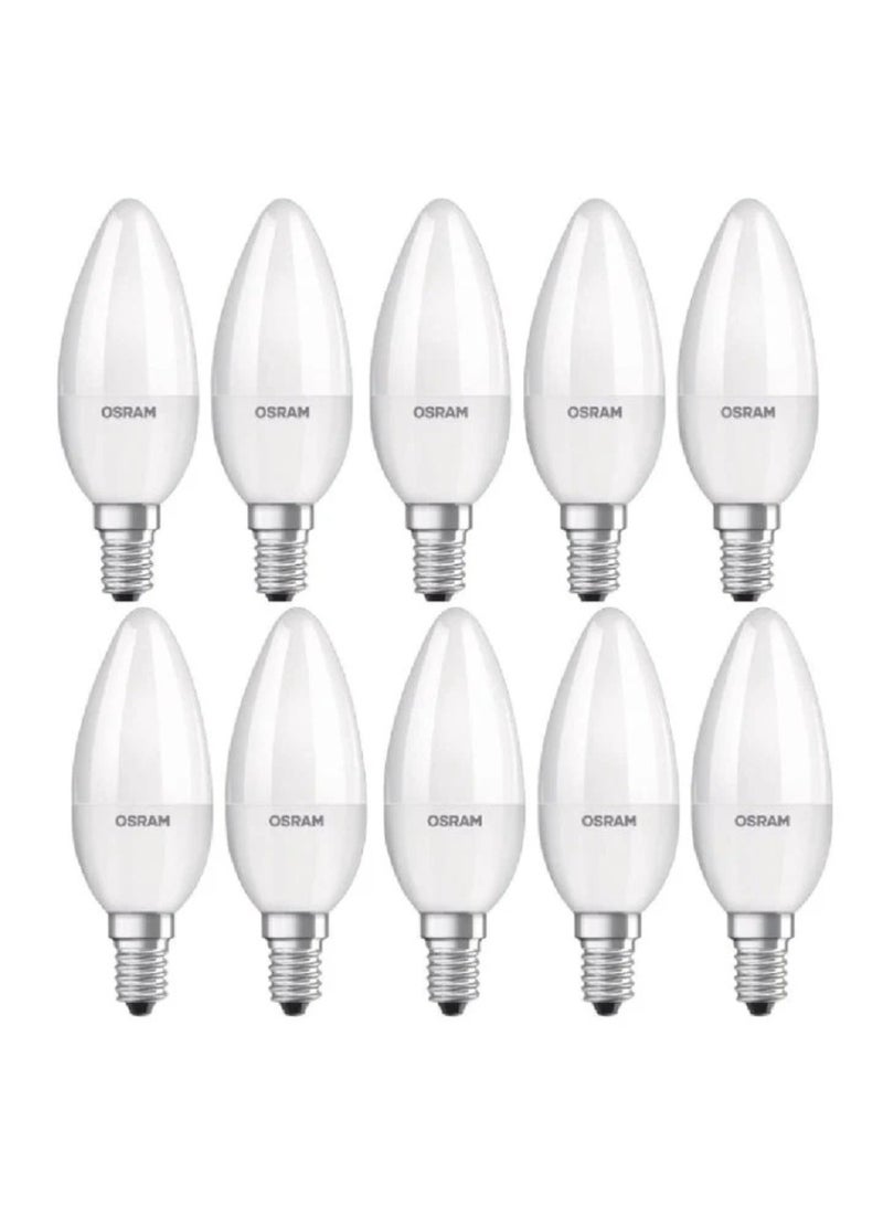 Osram LED Superstar PCR Classic B 4.7W, 827 Frosted E14, Dimmable, Energy Saving, Mercury-Free, Low Heat LED Bulb- Pack of 10 - Image 1