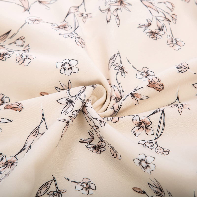 JASAMBAC Wedding Guest Dress for Women High Low Semi Formal Church Dress Floral Boho Bridal Shower Dress Floral White L - Image 5