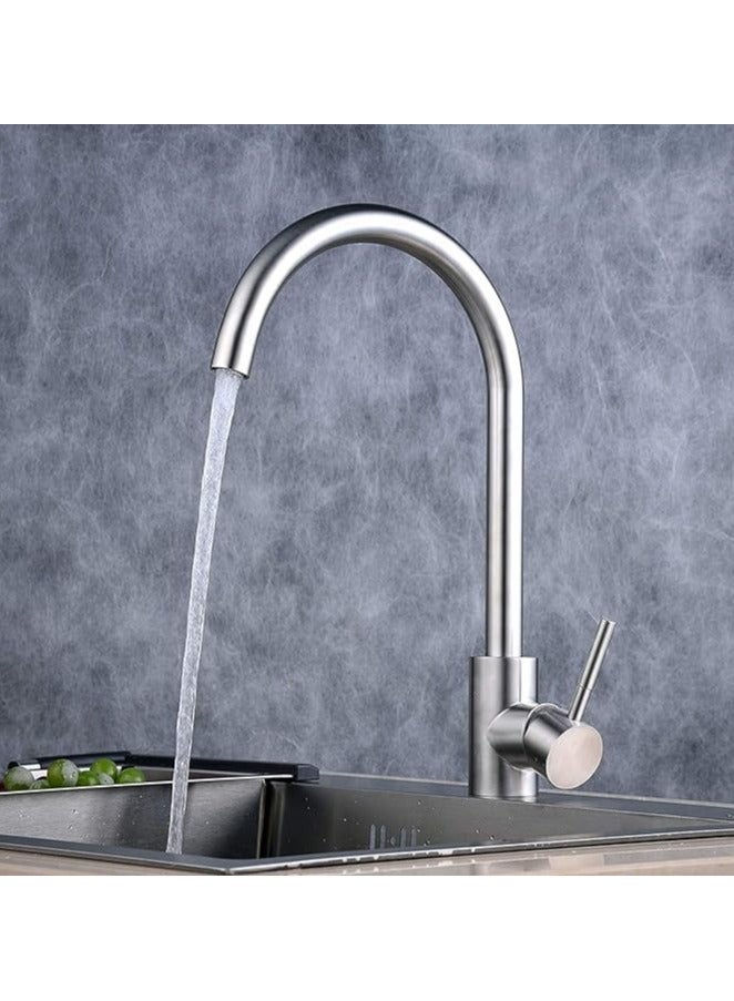 Raxoom Sink Mixer Hot and Cold Kitchen Faucet Stainless Steel Bathroom Single Lever Tap - Image 2